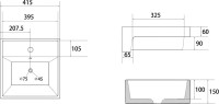 Накладная раковина Abber Rechteck AC2208 белая