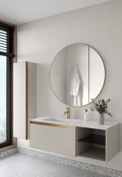 Тумба под раковину без столешницы Armadi Art Quatro 6 120 cashmere, профиль matt gold