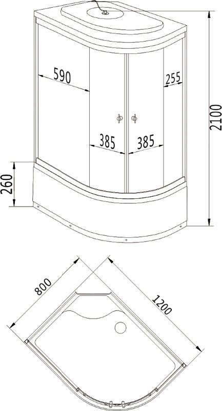 Душевая кабина Grossberg ТМ612 L