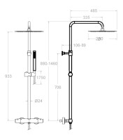 Душевая стойка Ramonsoler Tzar 345402RM250NM черная, с термостатом