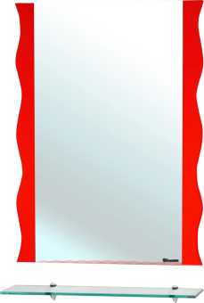 Зеркало Bellezza Мари Волна 60 красное, с полкой