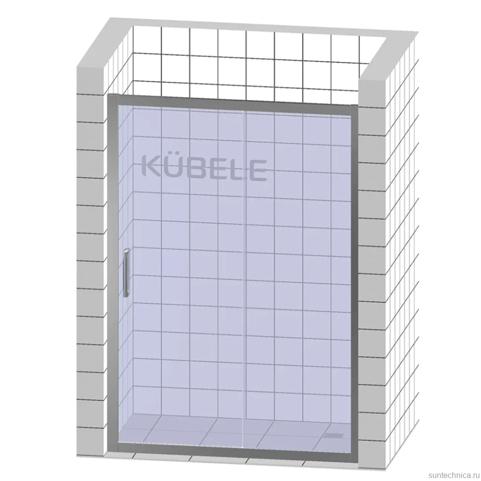 Душевая дверь в нишу Kubele DE019 D2-CLN-BLMT 90 см, профиль матовый черный