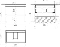 Тумба под раковину Misty Атлантик 70 подвесная, белая