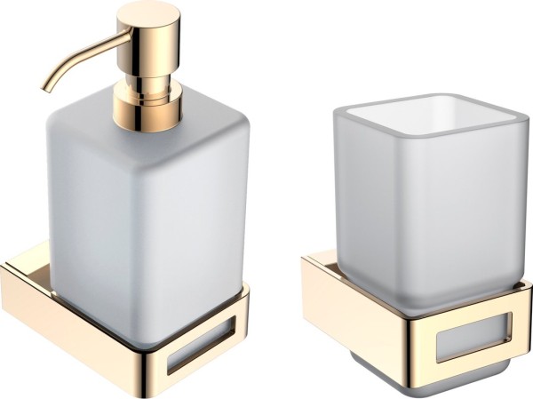 Набор Дозатор Boheme Q 10957-G + Стакан 10944-G