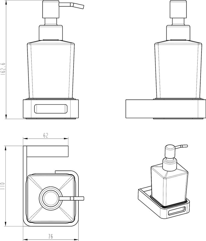 Набор Дозатор Boheme Q 10957-G + Стакан 10944-G