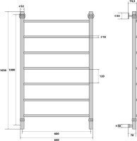 Полотенцесушитель водяной Energy Classic 100x60