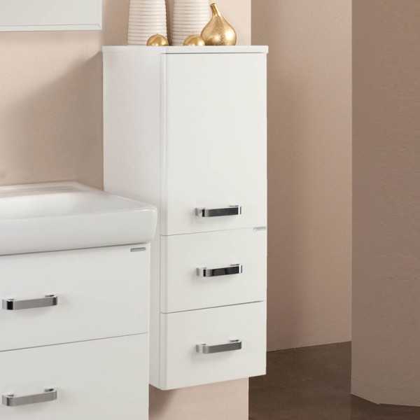 Шкаф пенал для ванной AQUATON Америна белый малый, универсальный