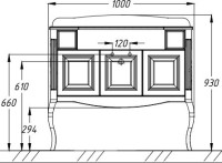 Тумба с раковиной Opadiris Лаура 100 белая с патиной