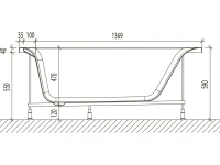 Акриловая ванна EUROLUX Qwatry 150x70 см, пристенная, белая, с каркасом