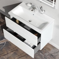 Тумба с раковиной AM.PM Gem 80 подвесная, 2 ящика, белый глянец