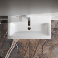 Тумба с раковиной AM.PM Gem 80 подвесная, 2 ящика, белый глянец