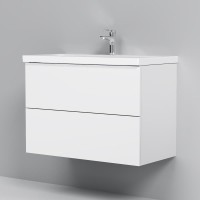 Тумба с раковиной AM.PM Gem 80 подвесная, 2 ящика, белый глянец