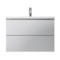 Тумба с раковиной AM.PM Gem 80 подвесная, 2 ящика, белый глянец