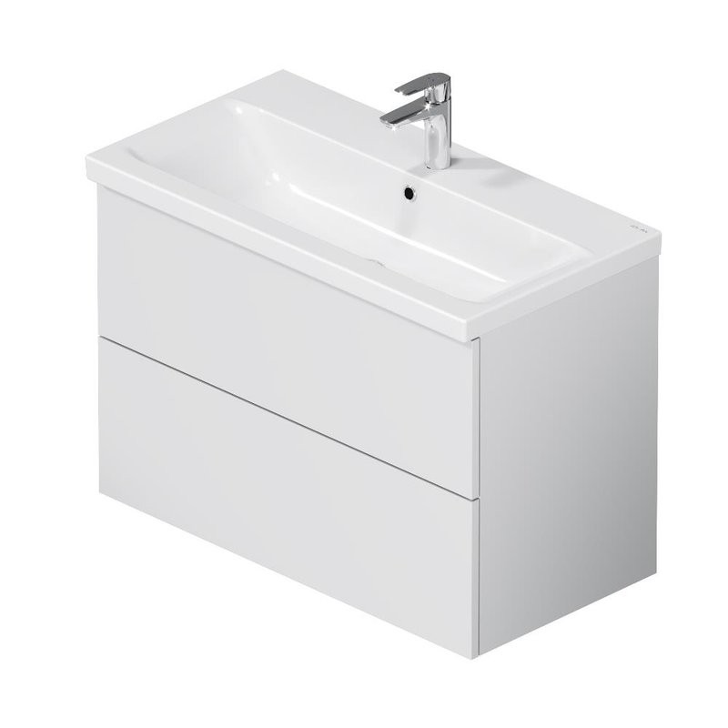 Тумба с раковиной AM.PM Gem 80 подвесная, 2 ящика, белый глянец