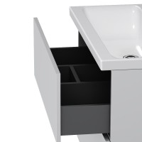 Тумба с раковиной AM.PM Gem 80 подвесная, 2 ящика, белый глянец