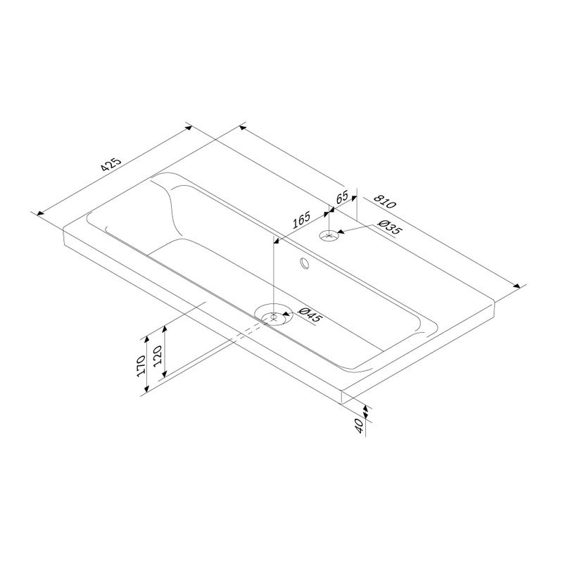 Тумба с раковиной AM.PM Gem 80 подвесная, 2 ящика, белый глянец