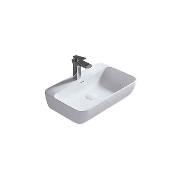 Раковина подвесная Abber Stein AS2654 60 матовая белая, прямоугольная, искусственный камень