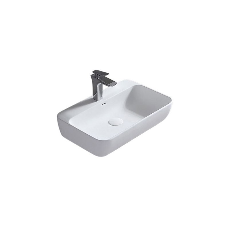 Раковина подвесная Abber Stein AS2654 60 матовая белая, прямоугольная, искусственный камень