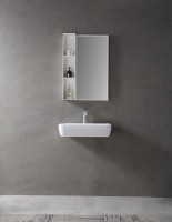 Раковина подвесная Abber Stein AS2654 60 матовая белая, прямоугольная, искусственный камень