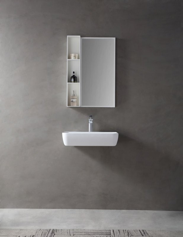 Раковина подвесная Abber Stein AS2654 60 матовая белая, прямоугольная, искусственный камень