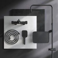 Душевая стойка AM.PM Func F078F522 с термостатом, черная