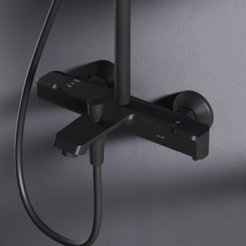 Душевая стойка AM.PM Func F078F522 с термостатом, черная
