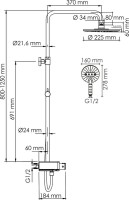Душевая стойка Wasserkraft Aller A113.067.059.CH Thermo с термостатом, хром