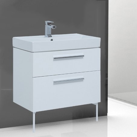 Тумба под раковину Aquanet Nova 75 белый глянец