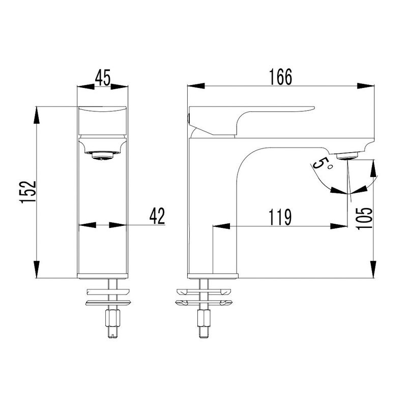 Смеситель для раковины хром, AQUAme Monza AQM6310CR