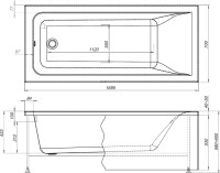 Акриловая ванна Aquanet Bright 267835 170x70 см, пристенная, белая, с каркасом