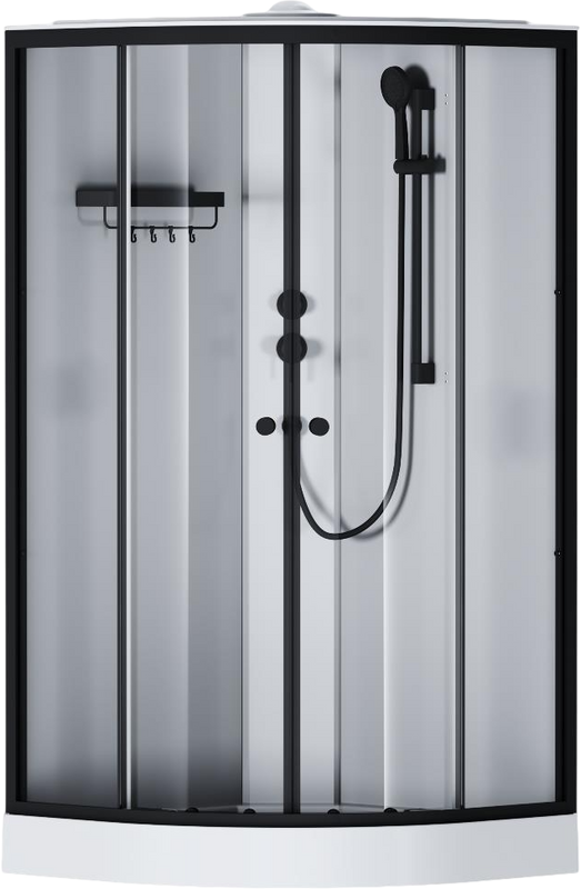 Душевая кабина AM.PM X-Joy W94C-401-100BT 100х100 см, низкий поддон, матовый черный