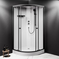 Душевая кабина AM.PM X-Joy W94C-401-100BT 100х100 см, низкий поддон, матовый черный