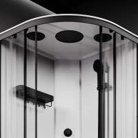 Душевая кабина AM.PM X-Joy W94C-401-100BT 100х100 см, низкий поддон, матовый черный
