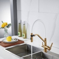 Смеситель для кухни Shevanik S278G золотой сатин, белый