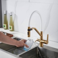 Смеситель для кухни Shevanik S278G золотой сатин, белый