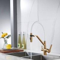 Смеситель для кухни Shevanik S278G золотой сатин, белый