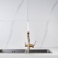 Смеситель для кухни Shevanik S278G золотой сатин, белый