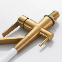 Смеситель для кухни Shevanik S278G золотой сатин, белый