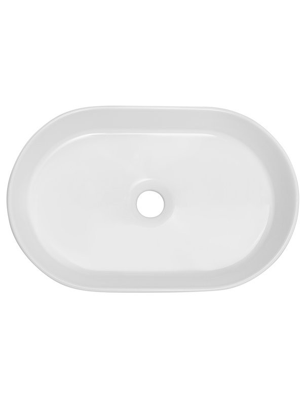 Накладная раковина Cezares 46 глянцевая белая, овальная, фаянс