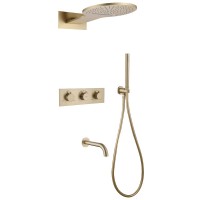 Душевой комплект Abber Wasser Kreis AF8150G С ВНУТРЕННЕЙ ЧАСТЬЮ, матовое золото