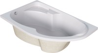 Акриловая ванна 1MarKa Diana L 150x90 см, угловая, левая, пристенная, белая, асимметричная, с каркасом