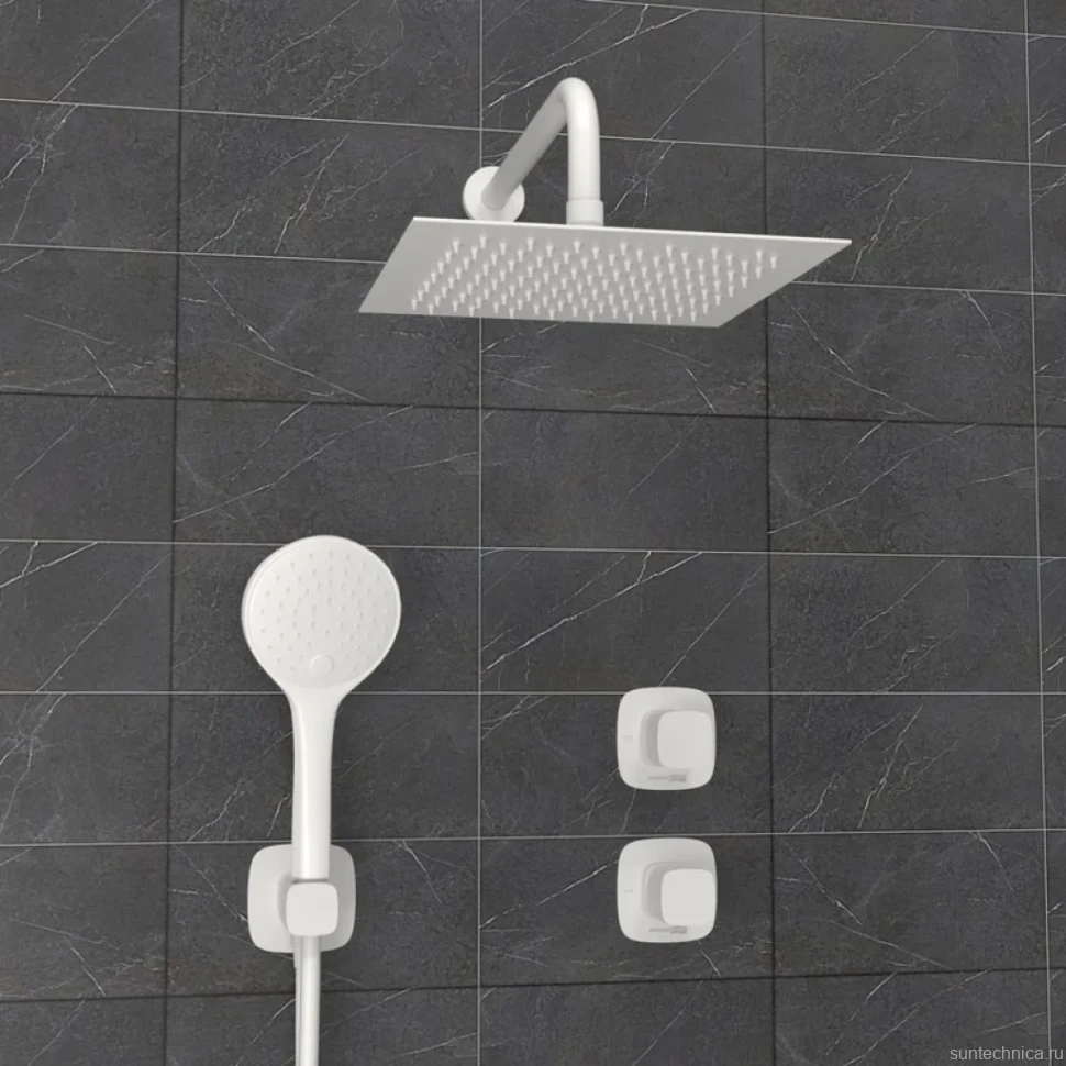 Душевой комплект Wasserkraft Saale A9551.266.146.254.328.156.155 С ВНУТРЕННЕЙ ЧАСТЬЮ, белый
