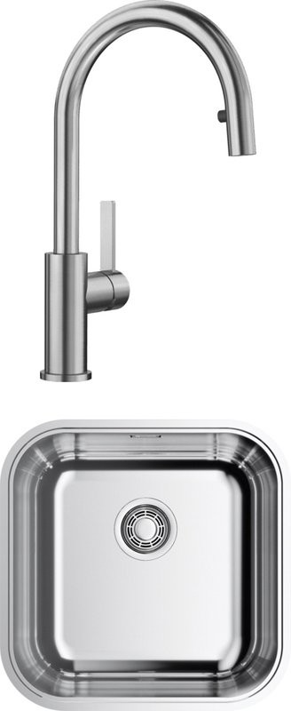 Комплект Мойка Omoikiri Omi 44-U/IF-IN Quadro нержавеющая сталь + Смеситель Blanco Candor-S 523121