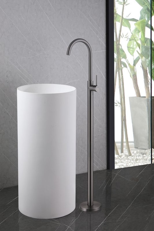 Напольный смеситель для раковины Abber Wasser Kreis AF8141NG С ВНУТРЕННЕЙ ЧАСТЬЮ, никель