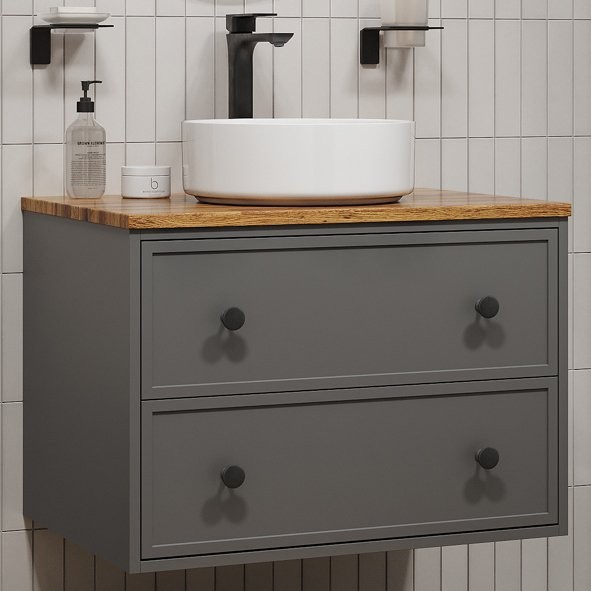 Тумба под раковину IDDIS Torr 70 подвесная, темно-серая