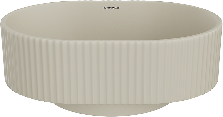 Накладная раковина KERAMA MARAZZI Vento 51 матовая песочная, овальная, фаянс