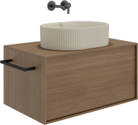 Накладная раковина KERAMA MARAZZI Vento 51 матовая песочная, овальная, фаянс