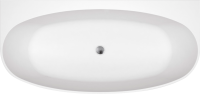Акриловая ванна BelBagno BB83-1700-W0 170x80 см, пристенная, белая, овальная, на ножках, с донным клапаном