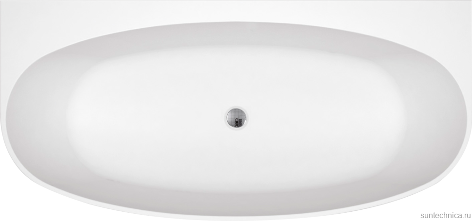Акриловая ванна BelBagno BB83-1700-W0 170x80 см, пристенная, белая, овальная, на ножках, с донным клапаном