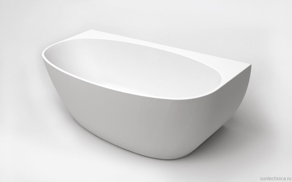 Акриловая ванна BelBagno BB83-1700-W0 170x80 см, пристенная, белая, овальная, на ножках, с донным клапаном